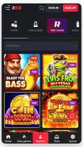 online slots 1 red casino at mobile screen