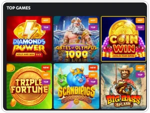 Illustration of Top game section at online casino 1RED